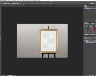 Gold Frame with 9up Mat on Easel - Product Mock Up - Photoshop CS3 - CS6