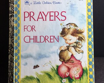 Vintage 1974 Little Golden Book - Prayers for Children - Hardcover Children's Book - Rare Vintage