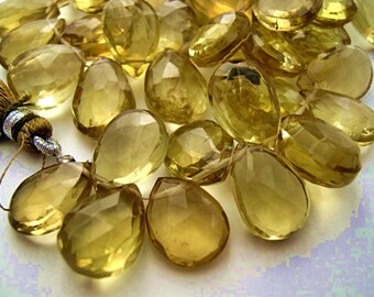 Beer Quartz Gemstone. Semi Precious Gemstone. AAA Faceted Pear Briolette, 13-14 mm. Your Choice (9lqzb)