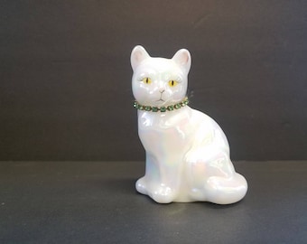 Fenton Opalescent Cat Figurine
