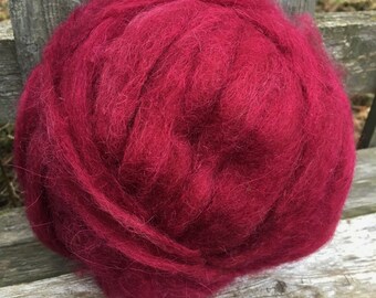 Alpaca Wool Roving, Spinning, Felting, Burgundy