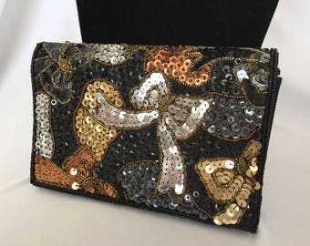 Vintage, Carla Marchi, Bow Sequins, Evening Bag/ Clutch