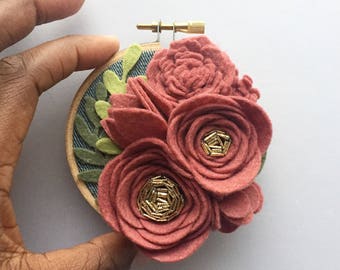 Felt Flower Garden - Hoop Art