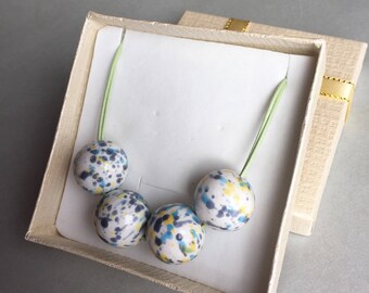 Multicoloured Ceramic Necklace- Ceramic Jewellery - Large Ceramic Beads