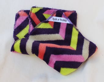 Rub a Dubby "Royal Chevron" baby mealtime washcloth 3 pack