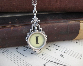 Typewriter Key Jewelry - Necklace - Letter I