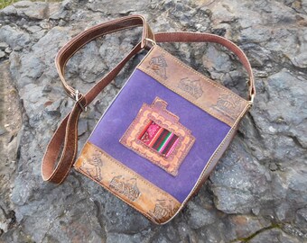 Machu Picchu ~ cuir & daim sac à bandoulière