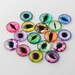10 Cats Eye 10mm Printed Half Round Domed Cabochons (CAB1)