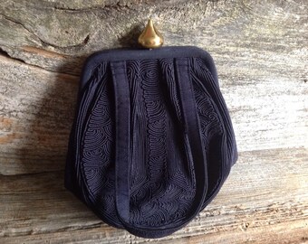 Vintage Navy Blue Corde Bag styled by Normandie vintage/corde/purse/bridal /wedding
