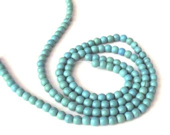 Turquoise Magnesite Beads 4-5mm Round - 15" Strand