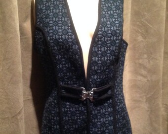1960s / 70s Welsh Tapestry Waist Coat / Vest / 100% Pure New Wool Welsh Waist Coat / Vest / A Dafyddd design by Craftscentre Wales