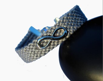 Cuff friendship bracelet, model "Infinity", grey