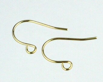 100 pcs of Gold Plated Earrings Hook 20X11mm - French Hook - Simple Earwire Earring Hook - Ship From California USA