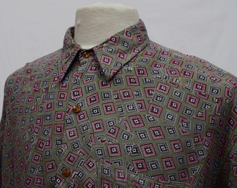 Diamond Printed Long Sleeved Shirt