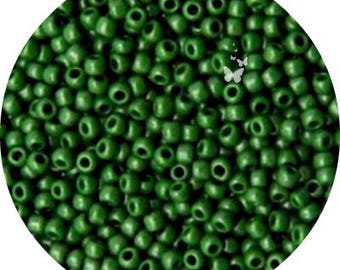 Size 11/0, Opaque PIne Green (TR-11-47H), TOHO Glass Seed Beads (10 Grams), DIY Jewelry, Bead Supply