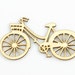 BICYCLE WOOD CUTOUT - Vintage Bicycle with Basket Laser Cut Natural Wood Cutout (8.8cm)