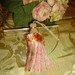 Decorative Key or Armoire Tassel 4 inch Pink and Lime Green