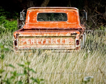 Chevy truck tailgate Vintage truck decor Chevrolet Truck wall art old truck art husband gift boyfriend gift old trucks 1960s photographs