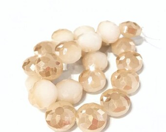 X 1 PCE glass 15 mm lentil beads