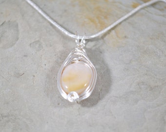 Anohki Green Light Pink Opal Necklace