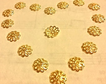 Gold Bead Caps - 100 pcs - Filigree Bead Caps - Gold - Bead Caps - 12mm