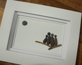 Custom Pebble art; Family