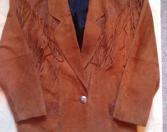 Vintage Frontier Suede Fringe Blazer!!