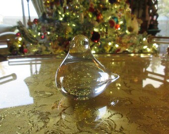 GLASS BIRD PAPERWEIGHT