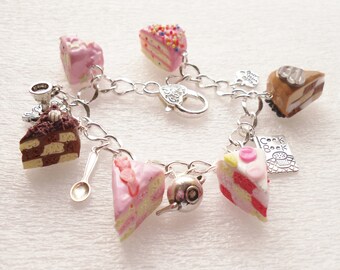 Cake Slice Bracelet. Polymer clay.