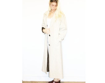 80's Pinstripe Trench Coat