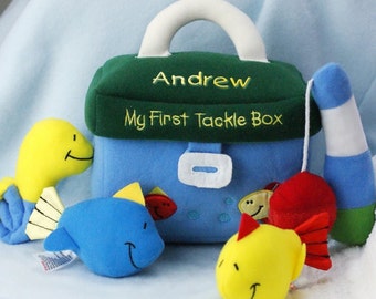 My First Tackle Box Personalized Playset, children, play set, velcro, blue, green, bobby, fish, fishing, toddler, infant, toy -gfyE9363180