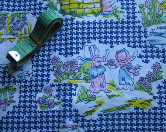 Vintage Mother Goose Farm Fabric Unused