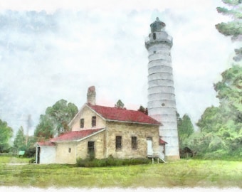 Digital Painting Cana Island Lighthouse