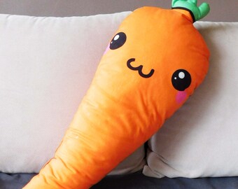 Giant Carrot Pillow, Carrot Plush, kawaii carrot, vegetable, carrot, Kawaii Pillow, , vegetarian pillow, vegetable pillow