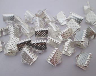 8 mm 30 embouts à écraser crimp 8mm en métal argenté