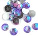 100pcs Wholesale Scale Cabochons - Purple 12mm Cabochon Disk Flat Back Jewelry Design DIY Glue On AB Rainbow Glitter Costume