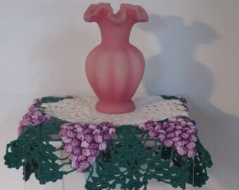 Fenton Soft Pink Satin Ruffled Vase