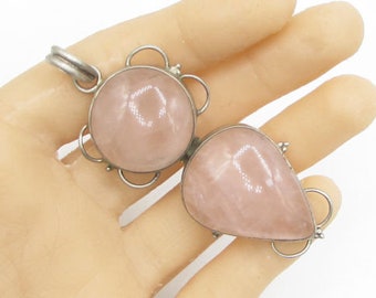 925 sterling silver - vintage bezel set outlay opal drop pendant - p1063