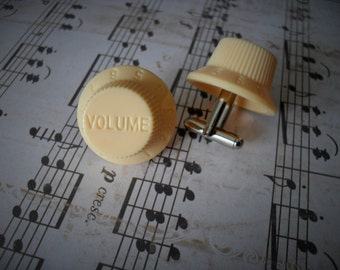 VINTAGE Cream GUITAR KNOB Cufflinks / Volume & Tone / Gift for Him / Musician Gift / Unique Gift // Upcycled / Reworked Vintage