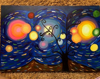 Whimsical Tree Painting