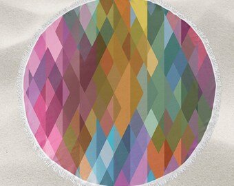 Rainbow Prism over-sized round beach towel