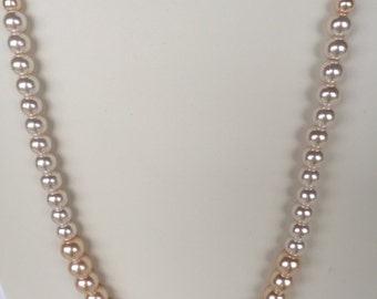 Peach and Cream glass Pearl necklace
