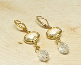 Vintage bezel set dangle earrings