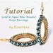 Beaded Hoop Earrings Tutorial, Gold Seed Bead, Aqua Blue Glass bead and Swarovski Crystal Rose Montees Earring Pattern