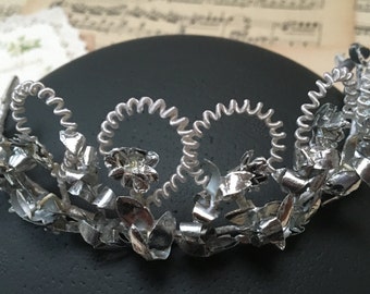 Rareza: Corona nupcial, tiara de la boda, antiguo corona, DDR, boda, novia, flores corona, joyería del pelo, tiara de la boda, corona de novia, venda del pelo, Vint