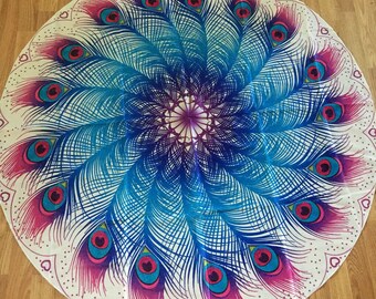 Peacock feather tapestry
