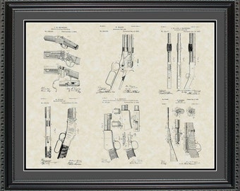 Winchester Firearms Patent Art Wall Hanging | Hunter Marksman Shooter Gift PWINC2024
