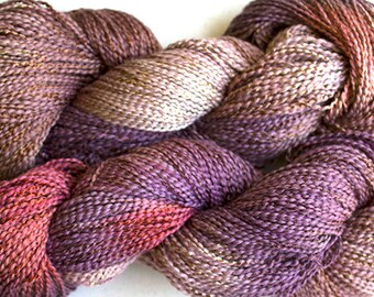 Dove, cott/ray stripe, hand dyed yarn, 300 yds - Pheasant