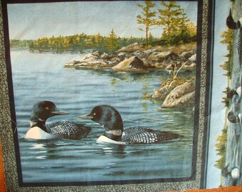 Tissu Petit panneau coussin Canards sauvages sur l'eau