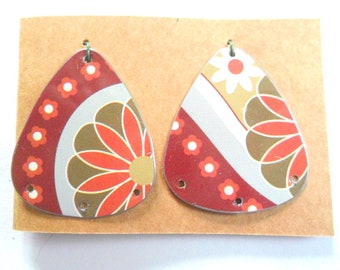Upcycled Contemporary Decorative Tin Earring Findings Pair